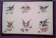 CLASSIC MOSKOWITZ BROTHERS 1930-40s HAND PAINTED BOWERY TATTOO FLASH   