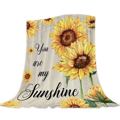 Sunflower Throw Blanket Spring Summer Floral Blanket for Couch Sofa Bed Soft ...