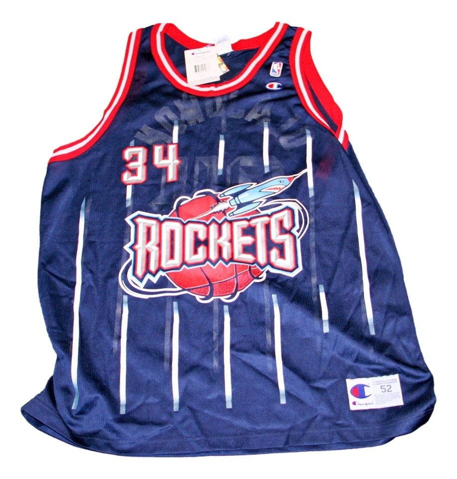 Hakeem Olajuwon Autographed Authentic Original Champion Rockets Jersey JSA - Image 3 of 4