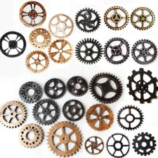 Vintage Wood Wheel Steampunk Gear Retro Ornaments Bar Pub Club Wall Plaque Decor