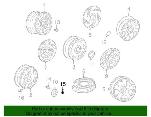 Tapa de tuerca de rueda genuina GM 1998-2005 Saturn Oldsmobile Intrigue L300 09595124 Foto 2 de 2