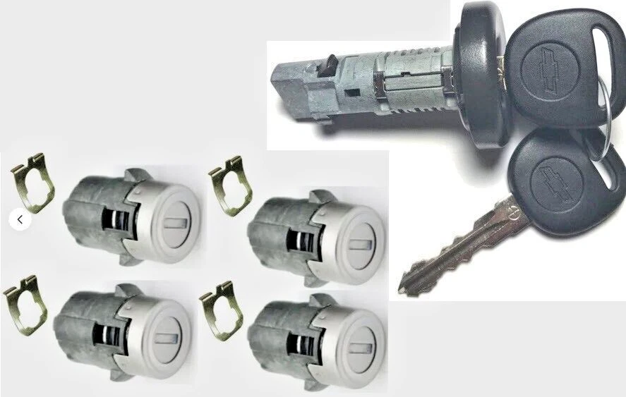 Cilindros de encendido y bloqueo de 4 puertas OEM Chevy Express Van 10-14 con 2 llaves con el logotipo de Chevy Foto 2 de 3