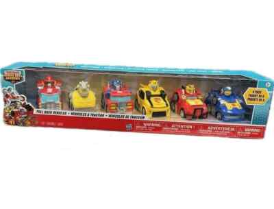 Transformers Rescue Bots Academy Fahrzeuge Pull Back Cars 6 Stück Optimus, Humble