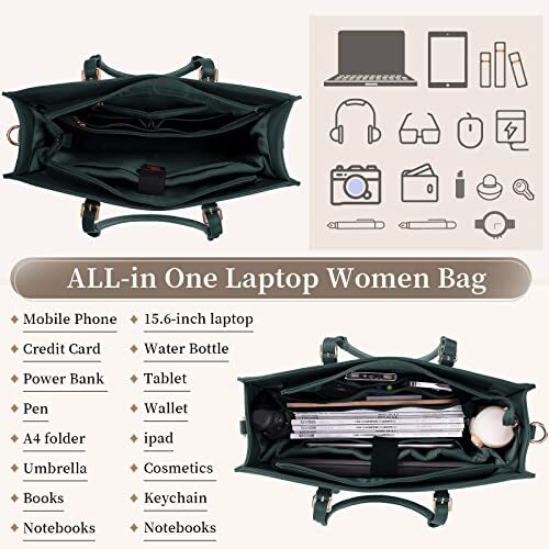 Laptop Bag for Women 15.6 inch Waterproof Laptop Tote Work Bag Leather