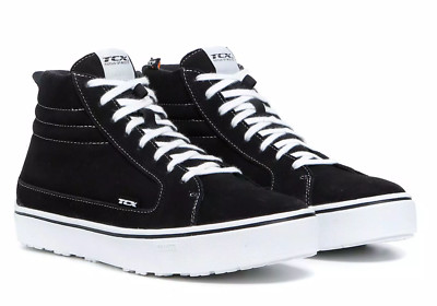 TCX Street 3 WP Black White Urban Touring Waterproof Motorcycle Shoes