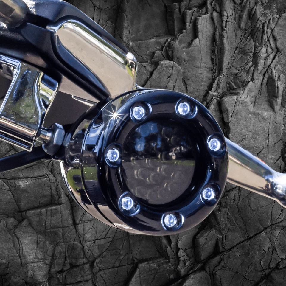 Eagle Lights 2" Harley LED señales de giro delanteras halo negro anillo de ajuste y ecualizador Foto 3 de 4