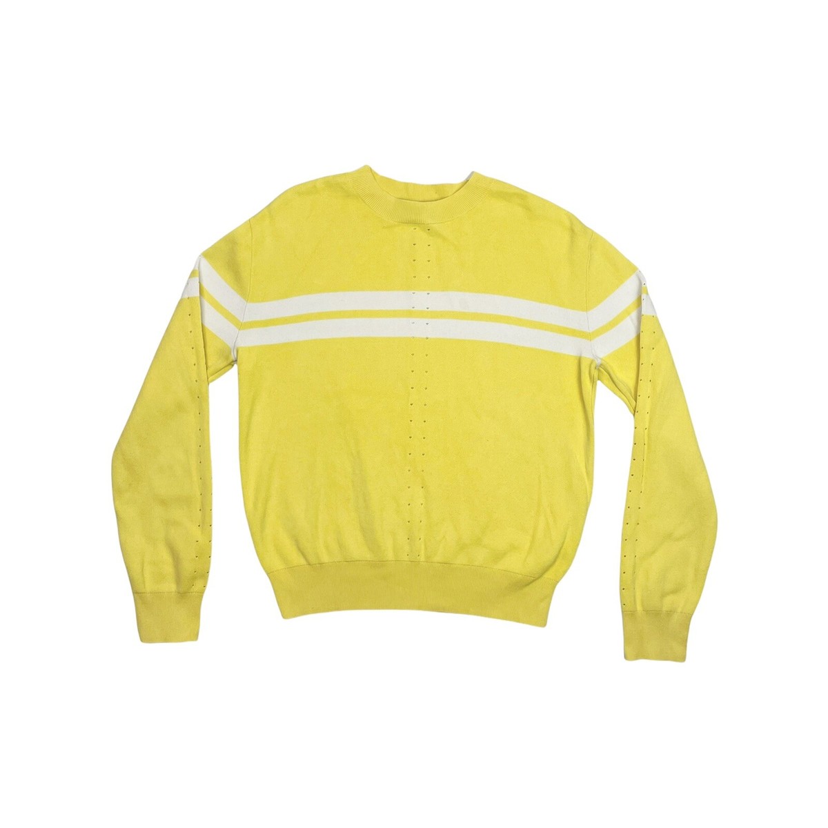 Other Stories Crew Neck Jumper Yellow Womens XS Stripped UK