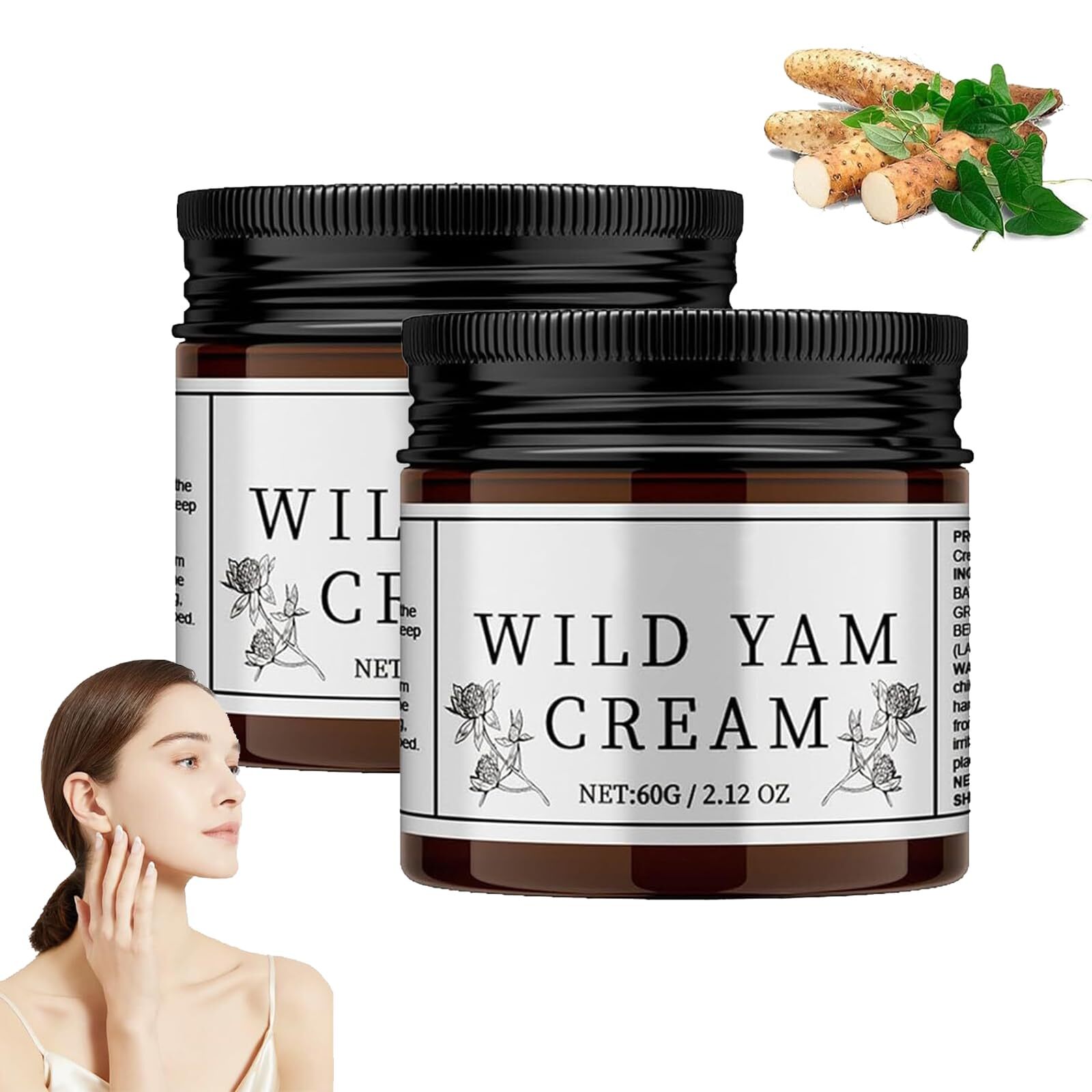 2 unidades Organic Enriched Wild Yam Cream, Wild Yam Cream para equilibrio hormonal,...