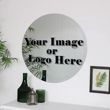 Create Your Own Personalised Round Mirror Plaque | Business Logo | Signage