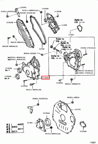Genuine Toyota LandCruiser HZJ81 HZJ80 1HZ 4.2 Diesel Timing Gear Cover Case - Picture 15 of 15