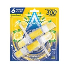 Astonish Foam & Fresh Lemon Toilet Rim Block, Twinpack (2-Count)