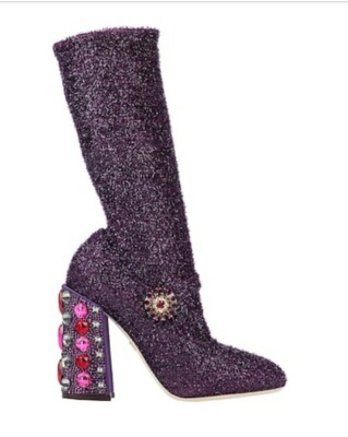 Dolce And Gabbana Sock Mid Boots Purple uk eu RRP