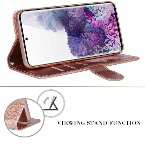 Glitter Leather Case for Samsung S25 S20 FE A14 S24 Zip Wallet Stand Phone Cover - Picture 40 of 40
