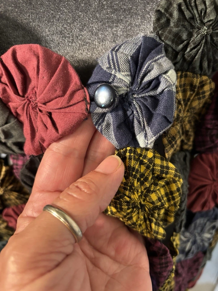 Chaleco Top YoYo Notaciones De Colección Talla 1X Retazos Boho Artístico GrannyCore Foto 3 de 4