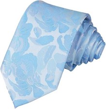 Men's Novelty Floral Ties Handmade Wedding Skinny One Size Powder Blue