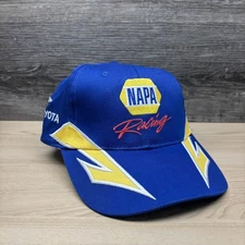 NAPA Racing Hat Cap Strap Back Mens Blue Yellow NASCAR Toyota Michael Waltrip