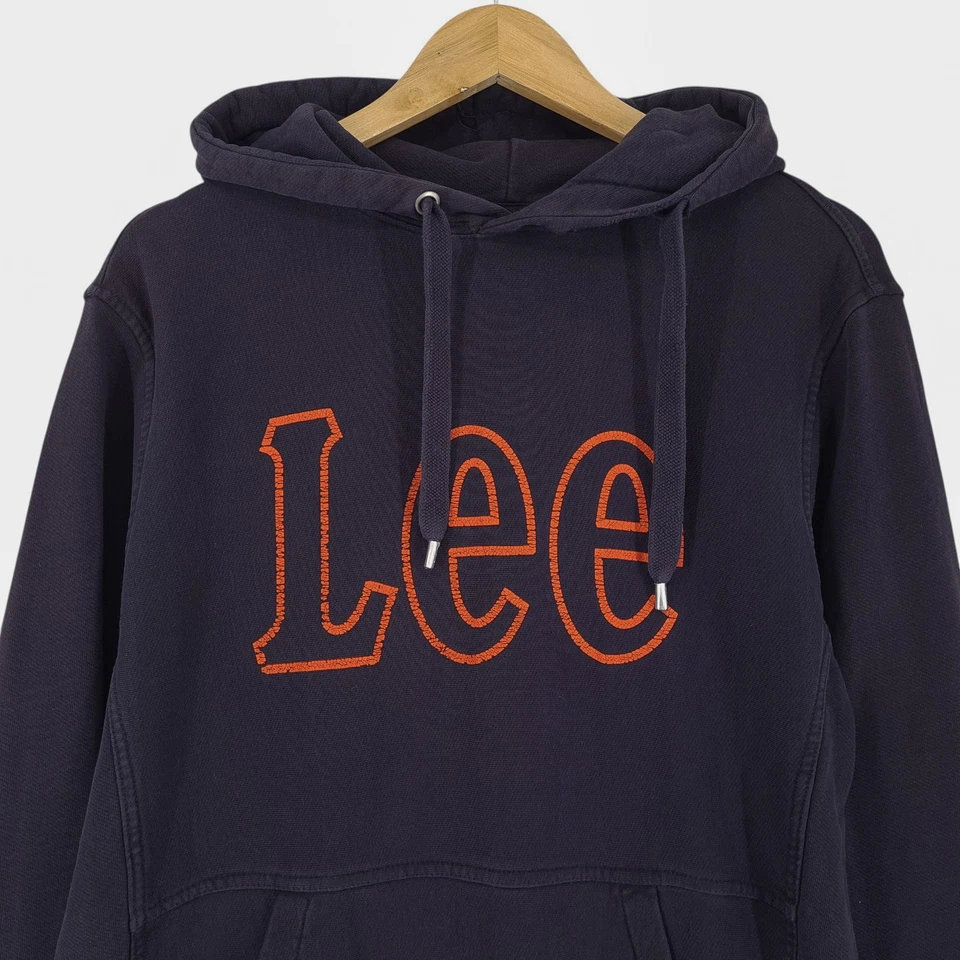 Sudadera Vintage Lee Tipo Hoodie Con Capucha Hombre Azul Algodón Tl2 Talla M - Imagen 2 de 4
