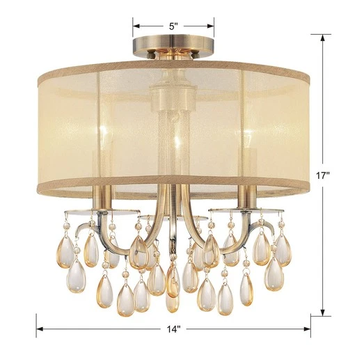 Hampton Collection Antique Brass 24" Wide Chandelier - Picture 8 of 10