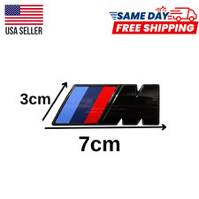 Bmw M-sport M-tech 7cm X 3cm Gloss Black Fender Trunk Emblem Badge