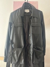 Leder Mantel dünn Damen schwarz NAKD Größe M