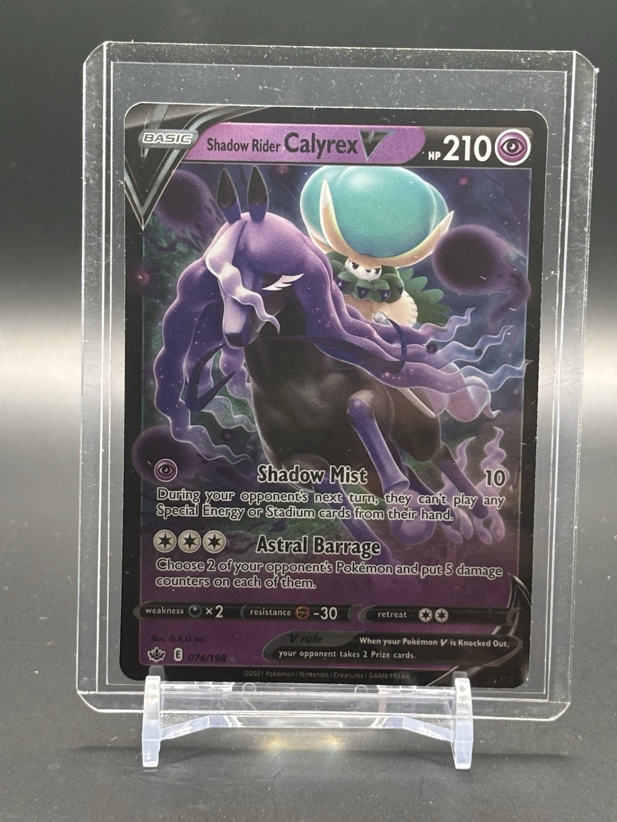 Shadow Rider Calyrex V 074/198 Chilling Reign UR Holo Pokemon Card NM Condition