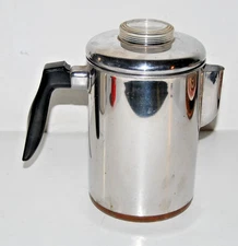 VTG Ekcoware Stainless Steel Thick Copper Bottom Coffee Percolator Pot
