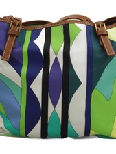 Emilio Pucci Women's Bag Multi Geometric Polyester with Leather Tote