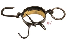 old antique IRON BRASS BUFFALO HIDE SCALE tool