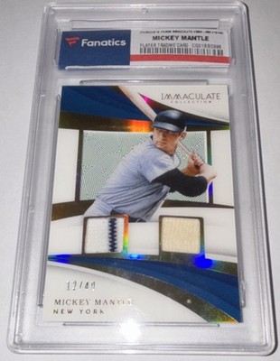 2018 Panini Immaculate Mickey Mantle Dual Relic #12/49 Shadowbox SBM-MM