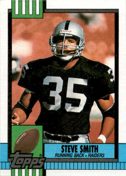1990 Topps Steve Smith #283 Los Angeles Raiders