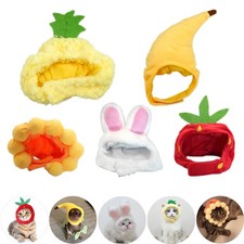 5Pcs Cute Hat for Cat & Small Dog(Pineapple Sunflower Banana Strawberry Rabbit)