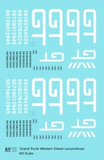 K4 HO Scale Decals Grand Trunk Western Diesel Locomotive White