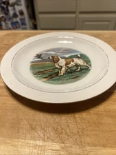 Vintage Figgjo Flint Design Norway 40’s Cocker Spaniel Hunting Bird 8”Dia. Plate