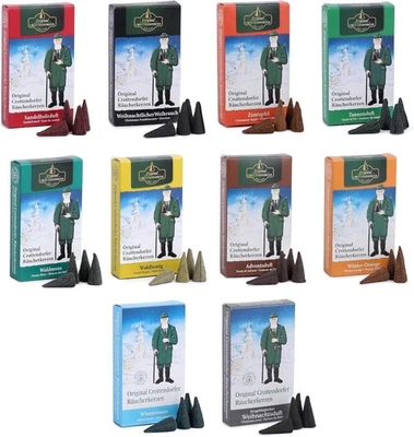 Original Crottendorfer Räucherkerzen Set-Weihnachtswelt 10er Pack, 10 x 24 Stück