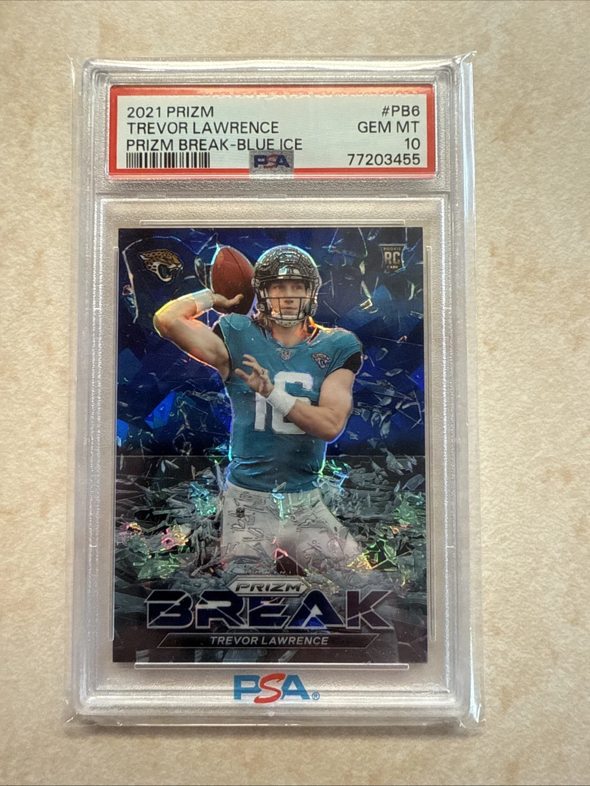 Trevor Lawrence Panini Prizm Prizm Break #PB6 Blue Ice