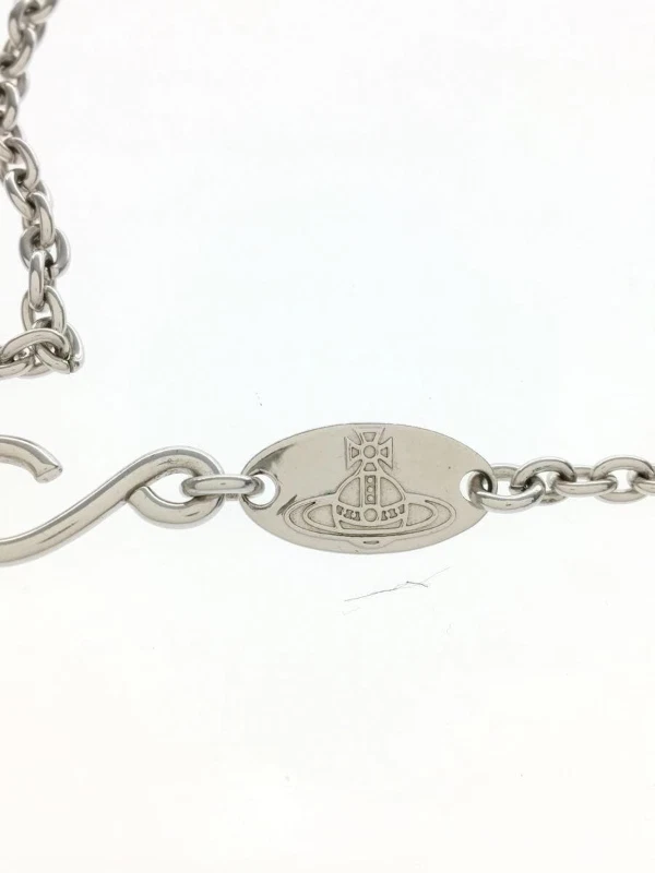 Vivienne Westwood Orbe Candado Negro Cadena Plata Collar Cerradura en Caja/Cordón Foto 3 de 4