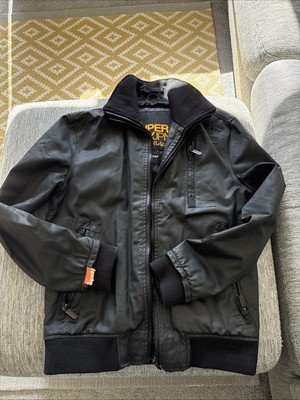 Superdry moody bomber British design double zip jacket mens Large