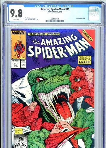 Amazing Spider-Man #313 CGC 9.8 White Pages McFarlane Art Marvel Comics 1989