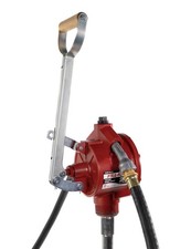Fill-Rite FR152 Piston Hand Pump with Hose Nozzle Spout, Red