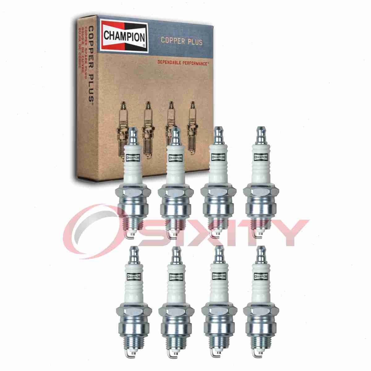 8 pc Champion Copper Plus Spark Plugs for 1966-1971 Fargo D210 Pickup 5.2L pn