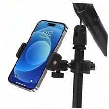 Phone Holder for Microphone Stand, Adjustable Mic Music Stand Mic Phone Holder