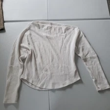 We The Free Shirt Womens Medium Waffle Knit Thermal Long Sleeve Top Free People