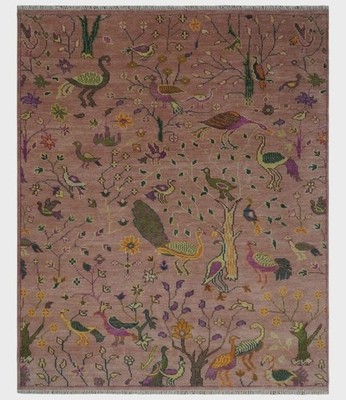 Dusty Pink Oushak Rug Creative Floral Hand-Knotted Wool Oriental Home & area rug