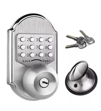 Keyless Mechanical Deadbolt Door Lock Digital Code Entry Keypad Stainless Steel