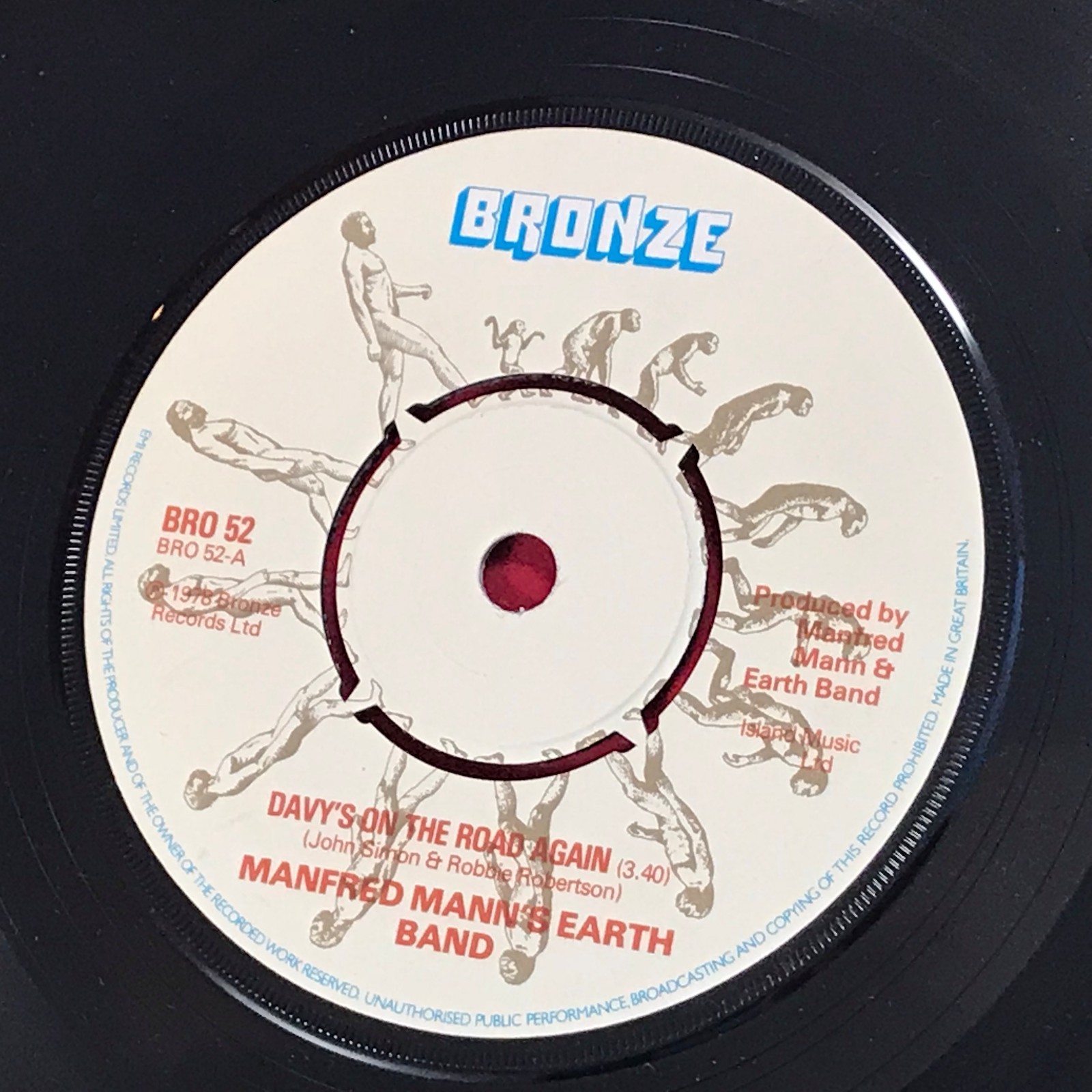 MANFRED MANN'S EARTHBAND Davy's On The Road Again 1978 UK 7