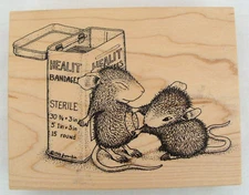 Wood & Rubber Stampa Rosa Santa Rosa House Mouse Designs Healit Bandages Stamp