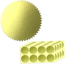 200/300 Self Adhesive Gold Embossed Foil Blank Certificate Notary Seal Sticker