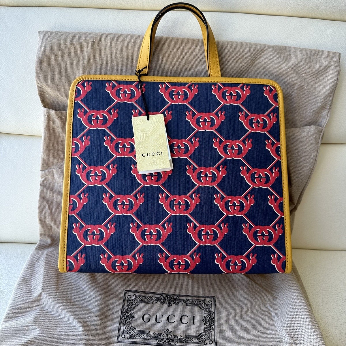 トートバッグ GUCCI GG EMBLEM LARGE BLACK SHOPPING BAG Gucci Black Leather GG Big Logo Handbag | eBay
