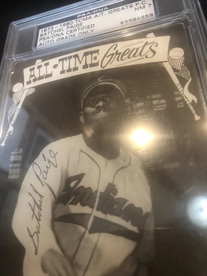 SATCHEL PAIGE: Autograph TCMA Postcard (PSA/DNA) - Image 2 of 4