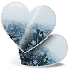 2 x Heart Stickers 15 cm - Bangkok City Thailand Travel #2791